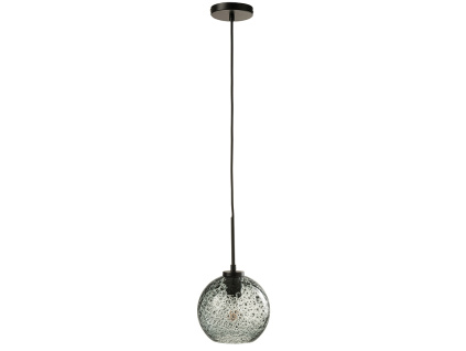 Šedé skleněné závěsné světlo J-Line Aurum 20,5 cm