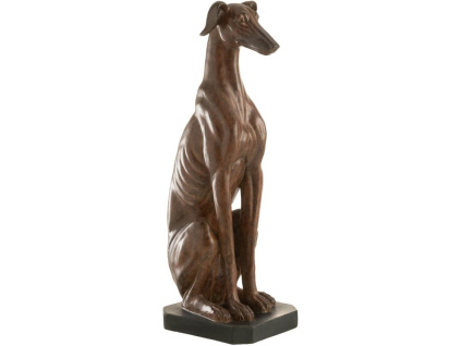 Hnědá dekorativní soška J-Line Greyhound 79,5 cm