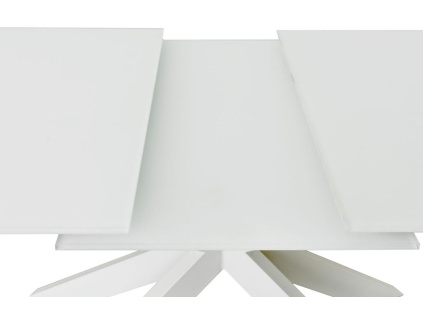 Bílý skleněný rozkládací jídelní stůl Kave Home Atminda 160/210 x 90 cm