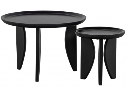 Set dvou černých mangových konferenčních stolků Levitans 70/40 cm