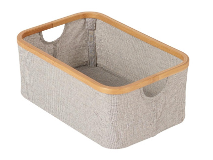 Šedý látkový úložný box Quax Stella 45 x 30 cm