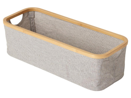 Šedý látkový úložný box Quax 60 x 24 cm