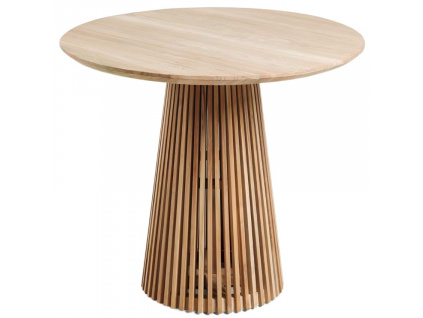 Teakový kulatý jídelní stůl Kave Home Jeanette 90 cm