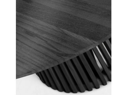 Černý dřevěný kulatý jídelní stůl Kave Home Jeanette 90 cm