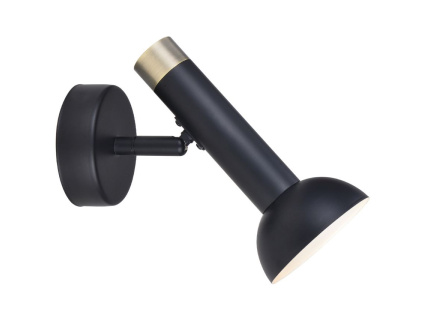 Černé kovové nástěnné světlo Halo Design Torch