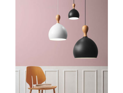 Bílé kovové závěsné světlo Halo Design Dueodde 18 cm