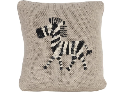 Béžový bavlněný dětský polštář Quax Zebra 30 x 30 cm