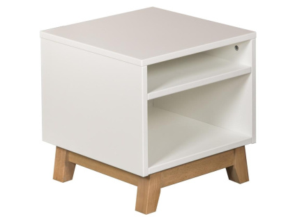 Bílý lakovaný noční stolek Quax Trendy 42 x 42 cm