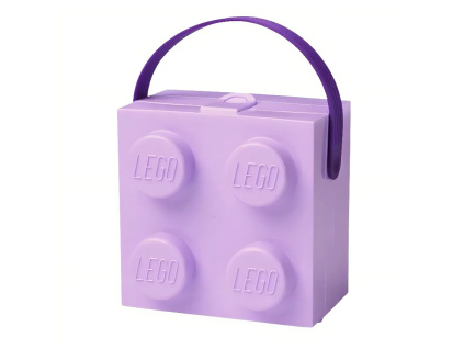 Fialový svačinový box s rukojetí LEGO® Storage 16,5 x 16,5 cm