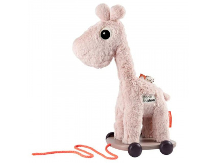 Růžová látková tahací hračka Done by Deer Raffi