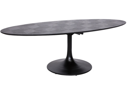 Černý dubový oválný jídelní stůl Richmond Blax 250 x 120 cm