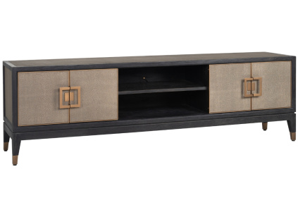 Šedý koženkový TV stolek Richmond Bloomingville 185 x 40 cm