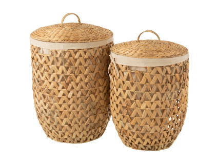 Set dvou košů na prádlo z přírodních vláken J-line Lando 54/60 cm
