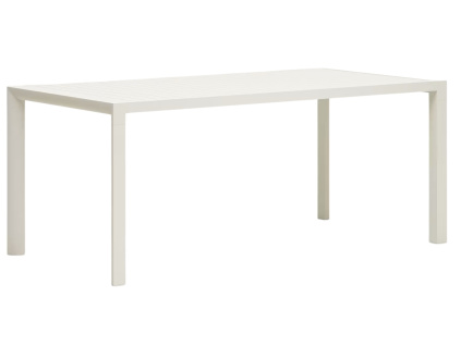 Bílý kovový zahradní jídelní stůl Kave Home Culip 180 x 90 cm