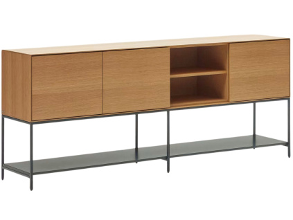Dubová komoda Kave Home Vedrana 195 x 40 cm