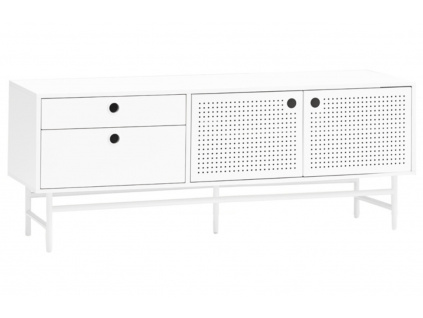 Bílý lakovaný TV stolek Teulat Punto 140 x 40 cm