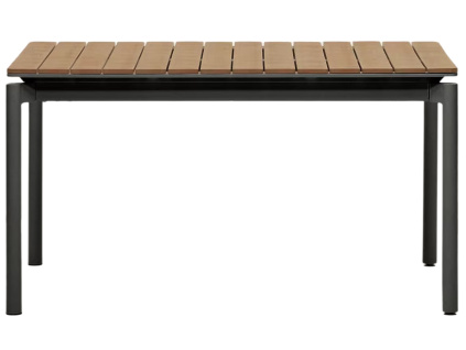Rozkládací zahradní stůl z polywoodu Canyelles 140/200 x 90 cm s černou podnoží