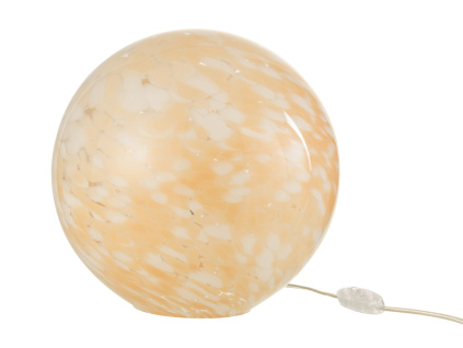 Oranžovo-bílá skleněná stolní lampa J-line Melifa 20 cm