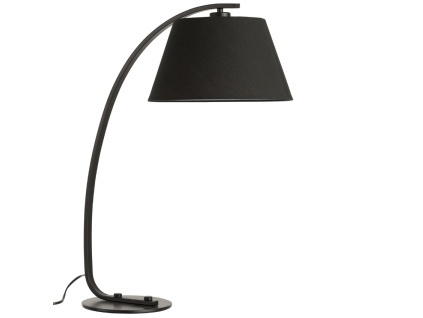 Černá látková stolní lampa J-line Molta