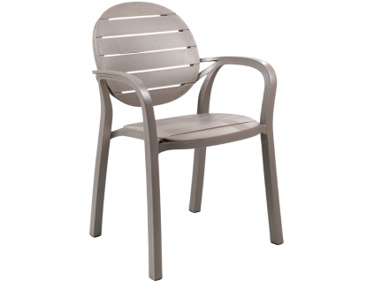 Šedohnědá plastová zahradní židle Palma