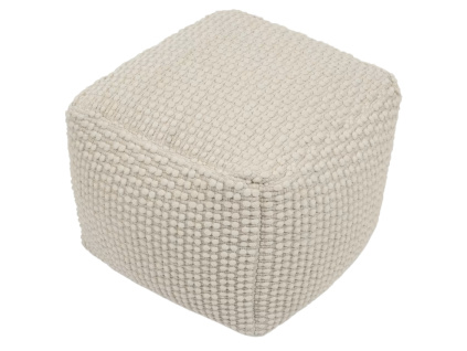 Bílý puf Kave Home Mascarell 45 x 45 cm