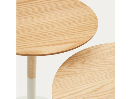 Set dvou dubových odkládacích stolků Kave Home Watse 40/48 cm