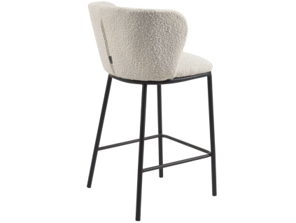 Bílá látková barová židle Kave Home Ciselia 65 cm
