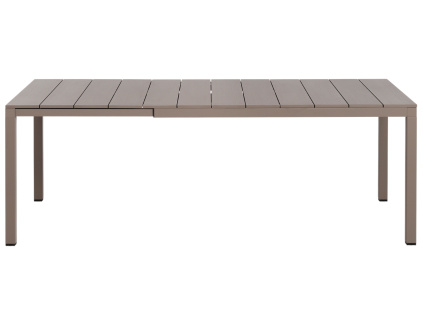 Šedohnědý hliníkový rozkládací zahradní stůl Rio 140/210 x 85 cm