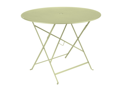 Světle zelený kovový skládací stůl Fermob Bistro Ø 96 cm