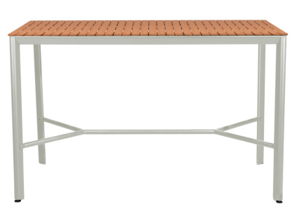 Šedý teakový zahradní barový stůl Mindo 102 163 x 81,5 cm