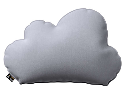 Šedý sametový polštář ve tvaru mráčku Soft Cloud 55 cm