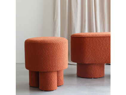Oranžová bouclé stolička WLL MARCOS 44 cm