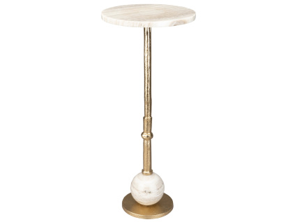 Béžový mramorový odkládací stolek DUTCHBONE EVEREST 25 cm