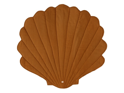 Hnědá dětská hrací deka Shell 115 x 110 cm