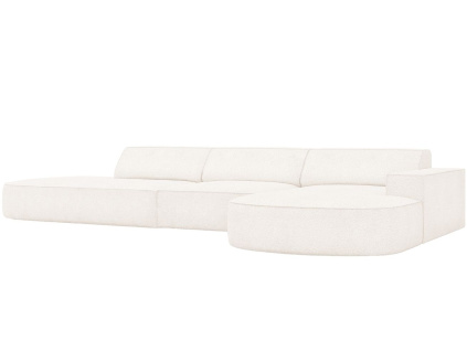 Bouclé rohová pohovka Jodie 342 cm, pravá