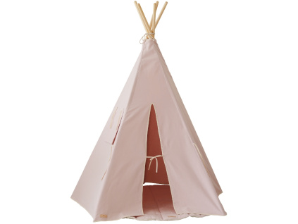 Růžový bavlněný teepee stan Moi Mili 170 x 130 cm