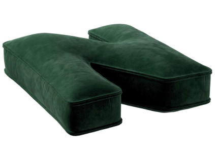 Tmavě zelený sametový polštář písmeno N 40 cm