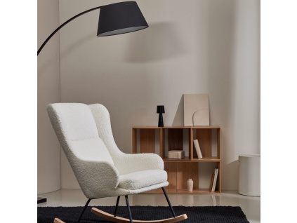 Bílé čalouněné houpací křeslo Kave Home Maustin