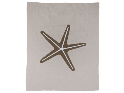Šedá bavlněná dětská deka Quax Starfish 100 x 80 cm