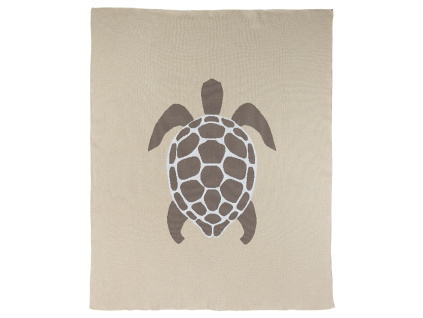 Béžová bavlněná dětská deka Quax Turtle 100 x 80 cm