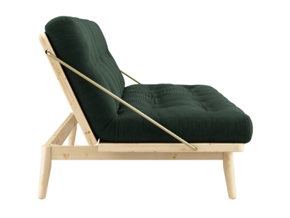 Tmavě zelená manšestrová trojmístná rozkládací pohovka Karup Design Folk 190 cm