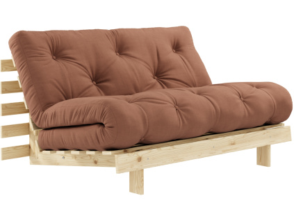 Hnědá dvoumístná rozkládací pohovka Karup Design Roots 160 cm