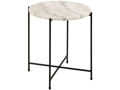 Bílý mramorový odkládací stolek Avila 42 cm