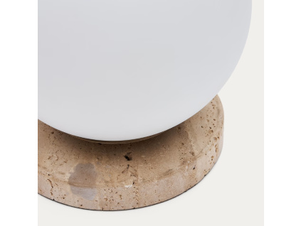Bílá skleněná stolní lampa Kave Home Malachi