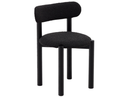 Černá bouclé jídelní židle Kave Home Nebai