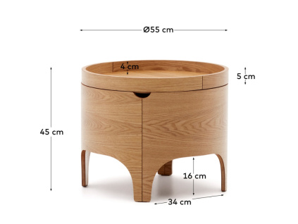 Dřevěný noční stolek Kave Home Octavia 55 cm