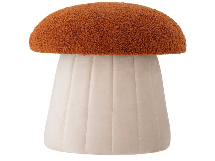 Červeno-béžový čalouněný puf Bloomingville Bertil 37 cm