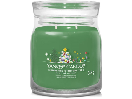 Střední vonná svíčka Yankee Candle Shimmering Christmas Tree Signature