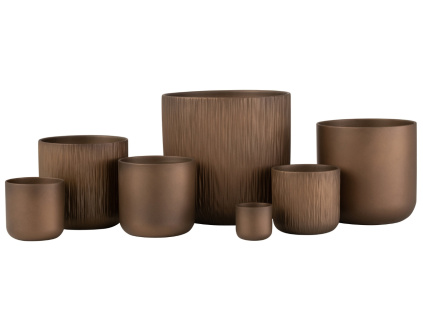 Set dvou měděných keramických květináčů J-line Gerda Ø 26,5 cm
