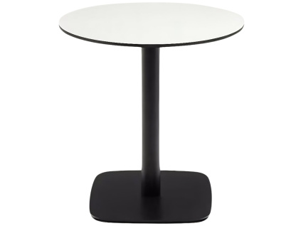 Bílý bistro stolek Kave Home Dina 68 cm s černou podnoží